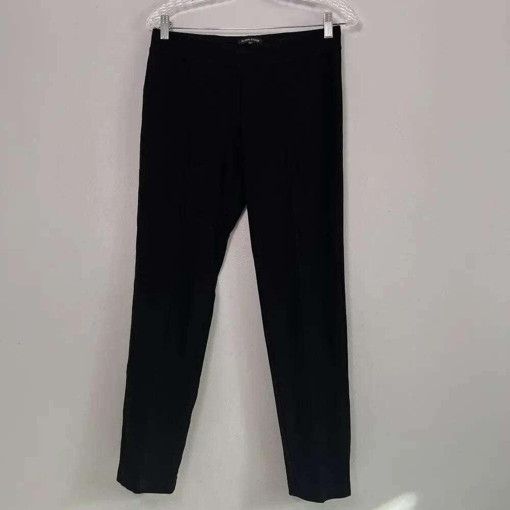 Eileen Fisher Women's Pull On Ankle Pants Stretch Black Sz 6